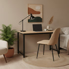 Easton 120cm Computer Desk - Natural + Black