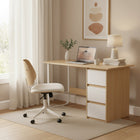 Gavin 120cm Computer Desk with Drawers - Natural + White