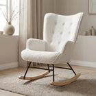 Ava Boucle Rocking Armchair - White