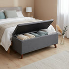 Levi Storage Ottoman Bench - Dark Grey