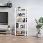 Hikuai 5 Tier Bookshelf - Natural + White