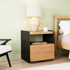 Dorian Bedside Table - Walnut + Black