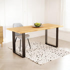 Bryce Dining Table 180 x 90cm - Oak + Black