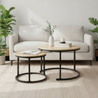 Nasser Nesting Coffee Table - Set of 2 - Natural + Black