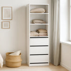 Payette 3 Drawer & Shelf Wardrobe - White