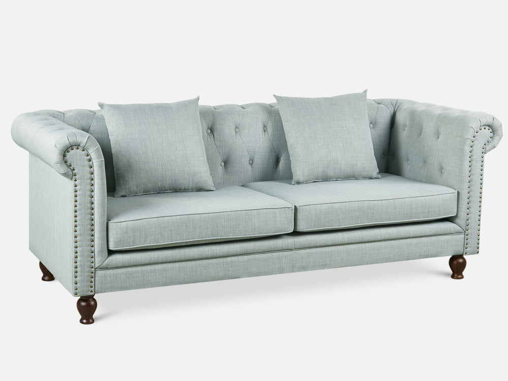 Treasurebox VAGAS 3 Seater Fabric Sofa - LIGHT GREY