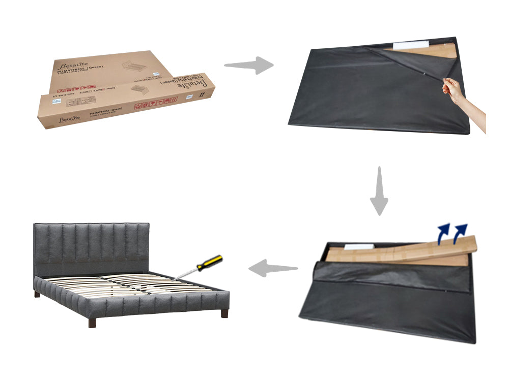 Treasurebox EIGER King Bed Frame - DARK GREY