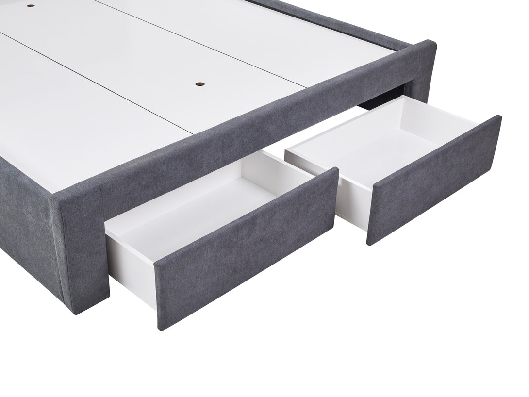 Treasurebox HLOLELA King Bed Frame with Storage - DARK GREY
