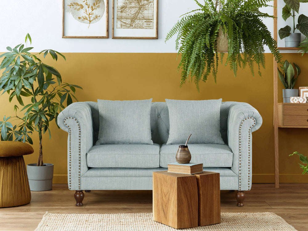 Treasurebox VAGAS 2 Seater Fabric Sofa - LIGHT GREY