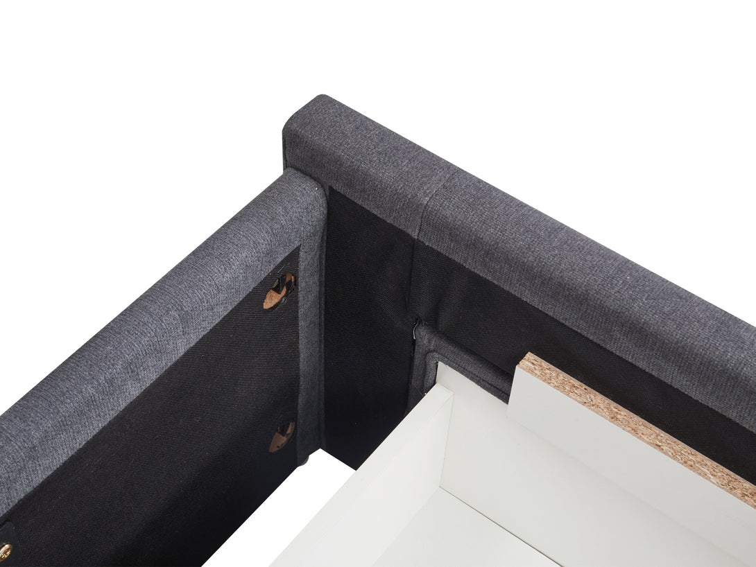 Treasurebox JULIAN Queen Bed Frame with Storage - DARK GREY