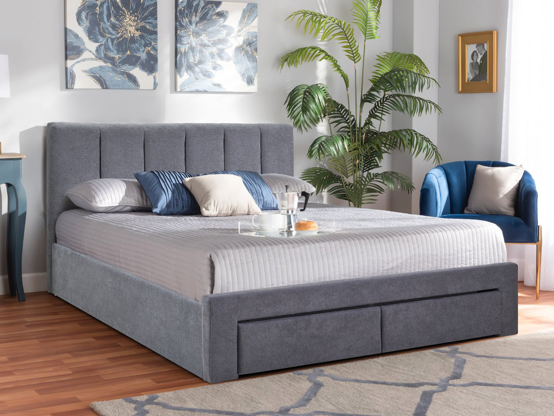 Treasurebox HLOLELA King Bed Frame with Storage - DARK GREY