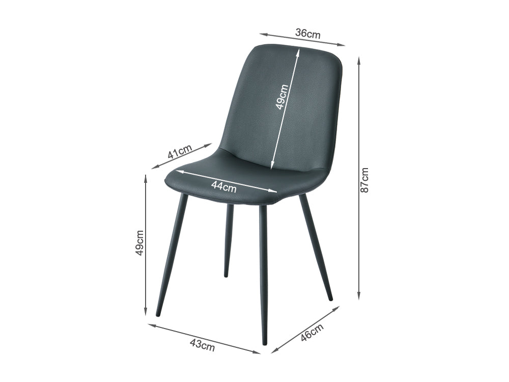 Treasurebox CALLIE 4PCS Dining Chair - DARK GREY