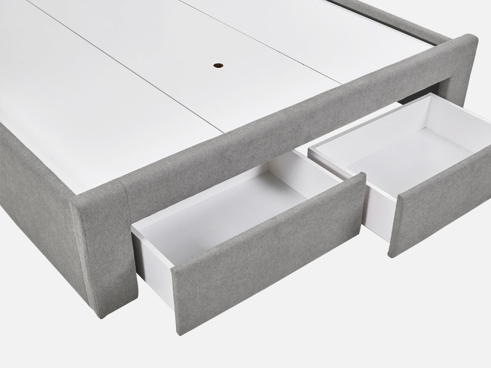 Treasurebox HLOLELA Queen Bed Frame with Storage - LIGHT GREY