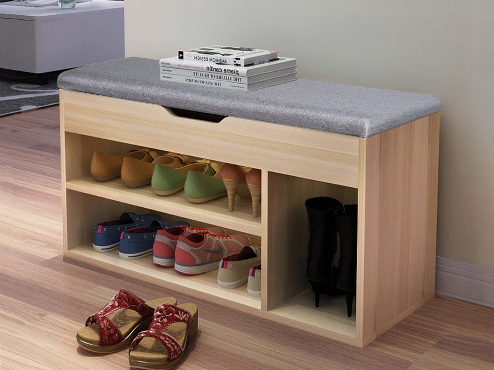 Treasurebox BARRA Shoe Rack Storage Cabinet Shoe Bench - GREY