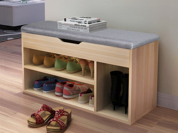 Treasurebox BARRA Shoe Rack Storage Cabinet Shoe Bench - GREY