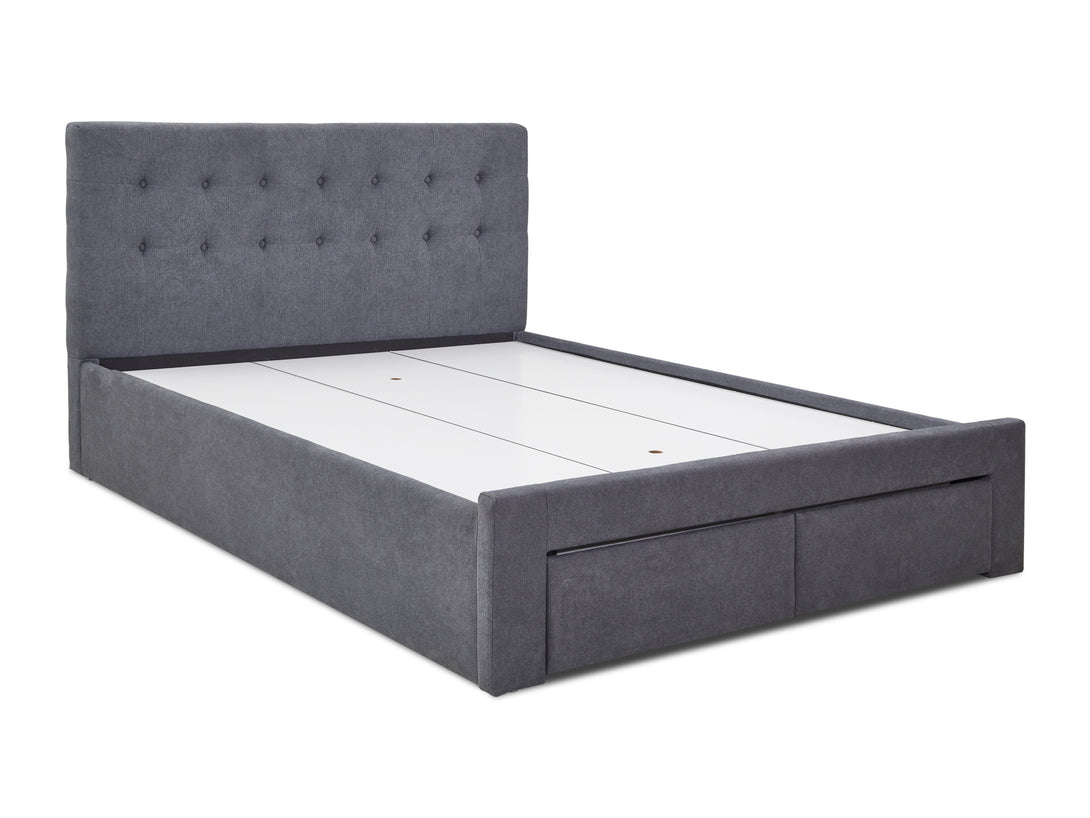 Treasurebox JULIAN Queen Bed Frame with Storage - DARK GREY