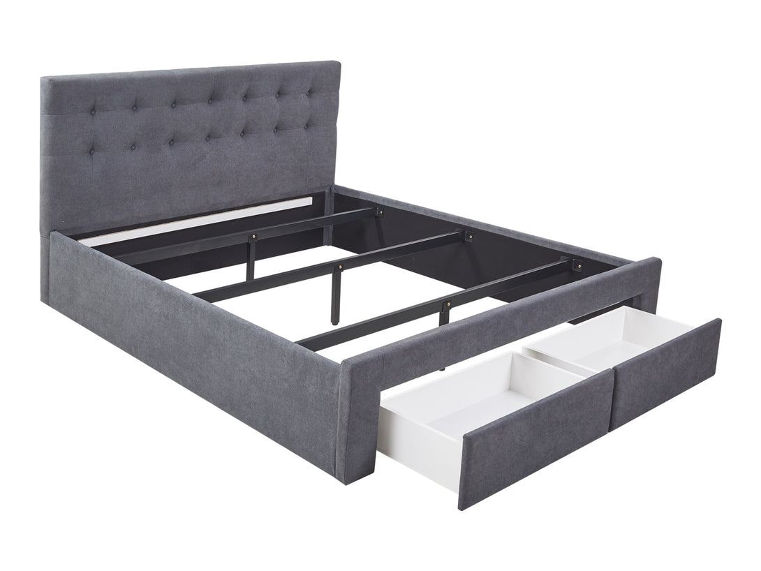 Treasurebox JULIAN King Bed Frame with Storage - DARK GREY