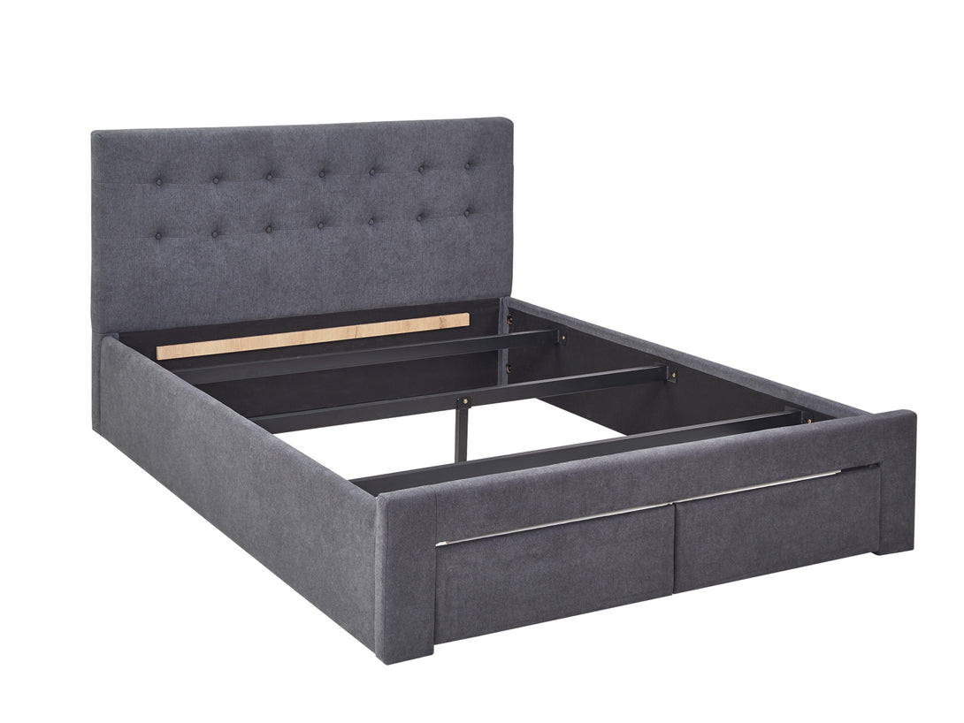Treasurebox JULIAN Queen Bed Frame with Storage - DARK GREY