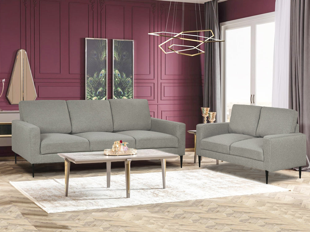 Toronto 2 Piece Sofa Set - Light Grey By Treasurebox