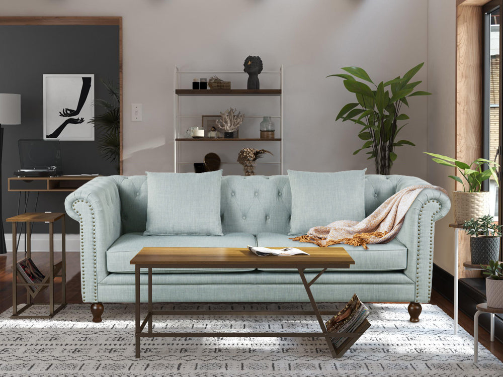 Treasurebox VAGAS 3 Seater Fabric Sofa - LIGHT GREY
