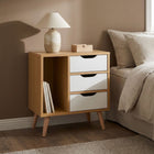 LUCA Bedside Table - Maple + White