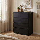 Tongass Wooden 5 Drawers Tallboy - Black