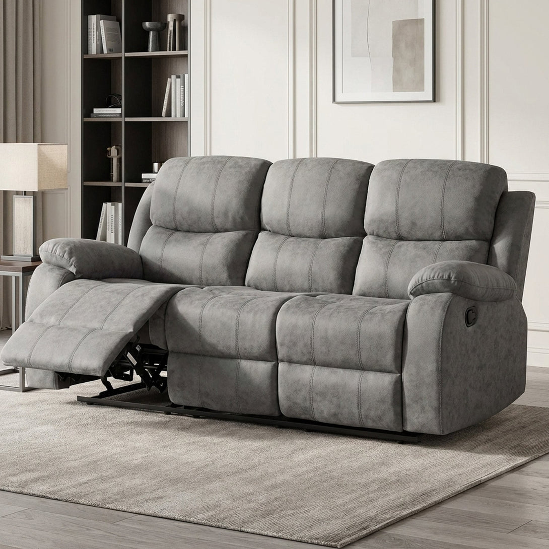 Wilson 3 Seater Recliner Sofa - Stylish Comfort in Grey – Treasurebox
