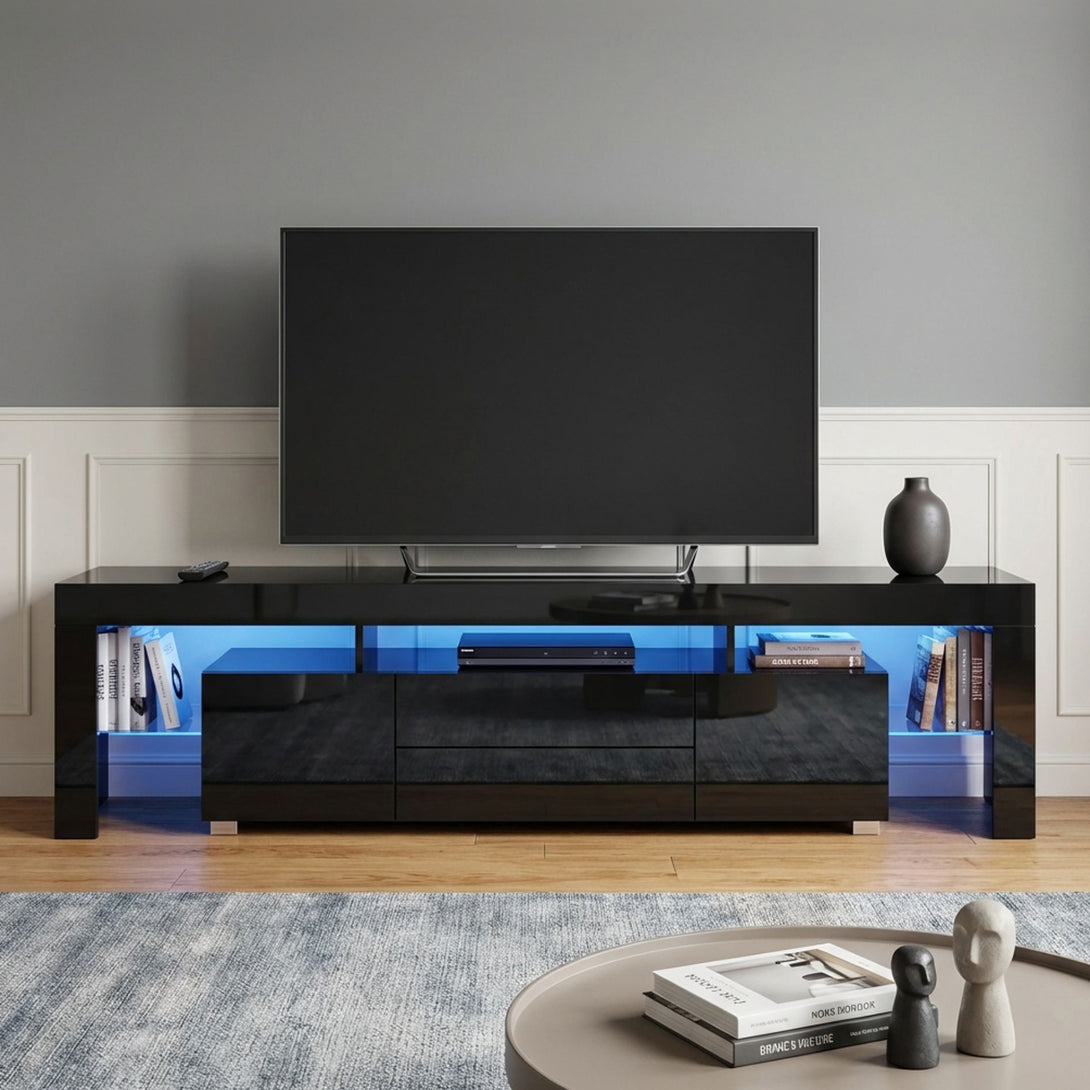 Micco 2m LED Entertainment Unit - Black | Treasurebox NZ