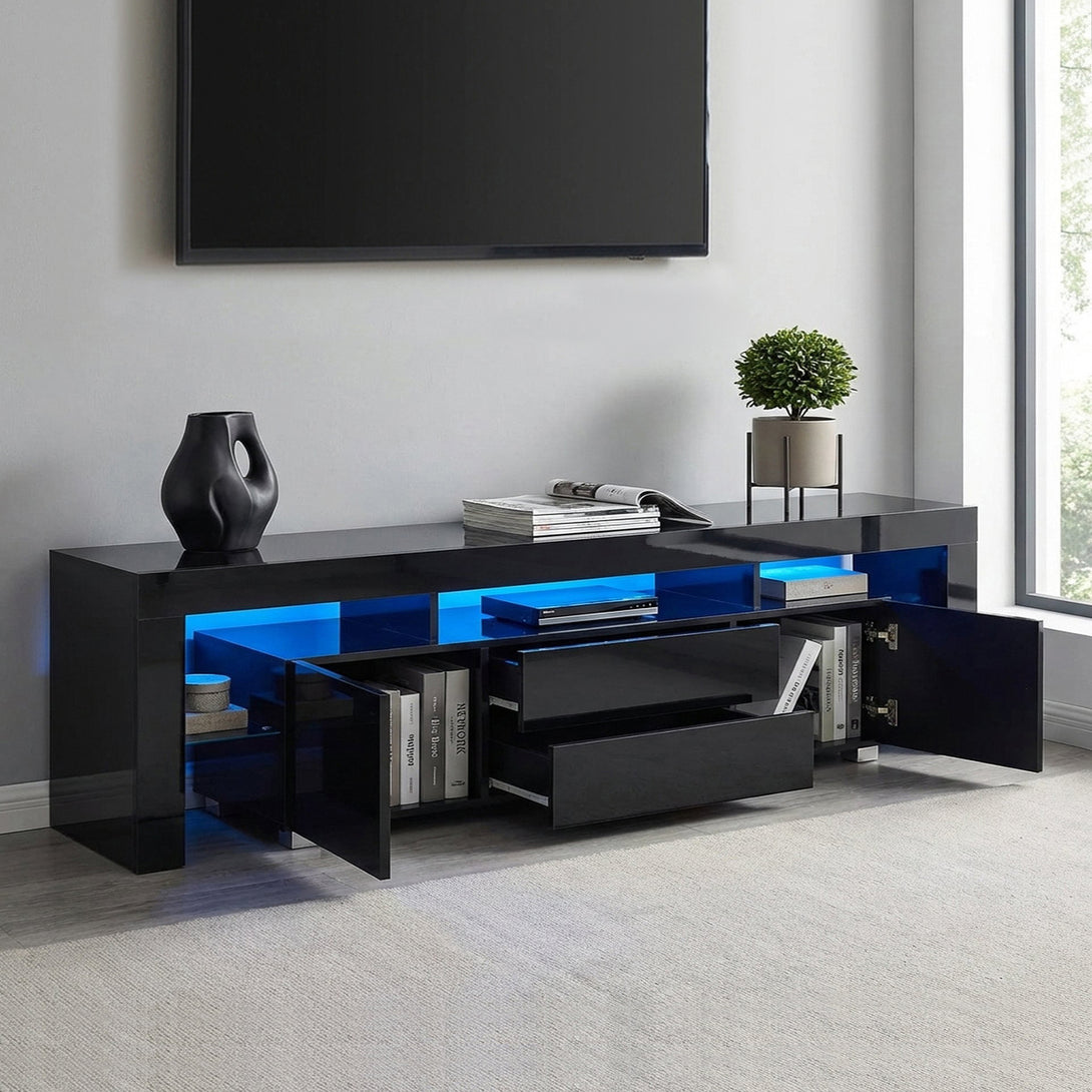 Micco 2m LED Entertainment Unit - Black | Treasurebox NZ