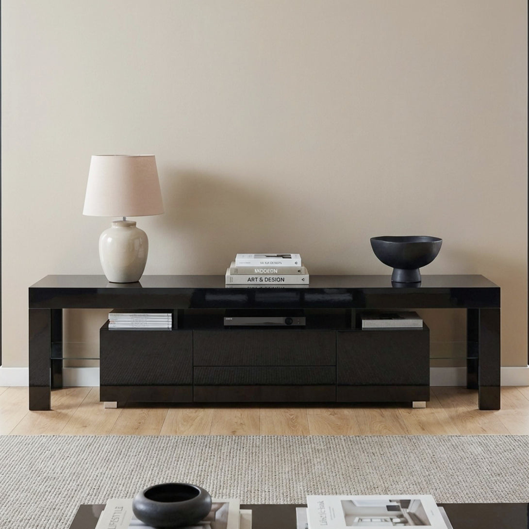 Micco 2m LED Entertainment Unit - Black | Treasurebox NZ
