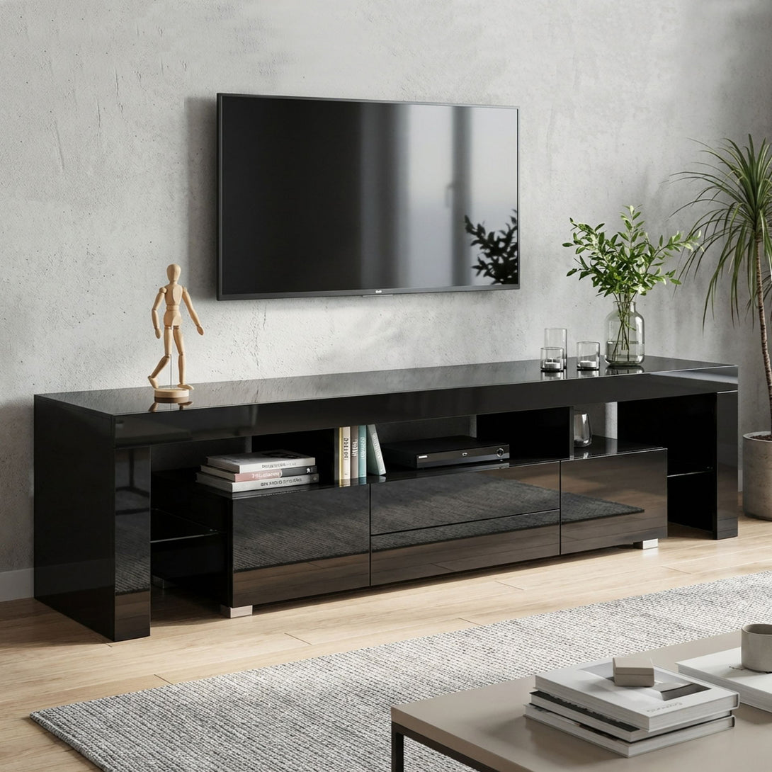 Micco 2m LED Entertainment Unit - Black | Treasurebox NZ