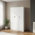 Tongass 3 Door Wardrobe with 3 Drawers - White