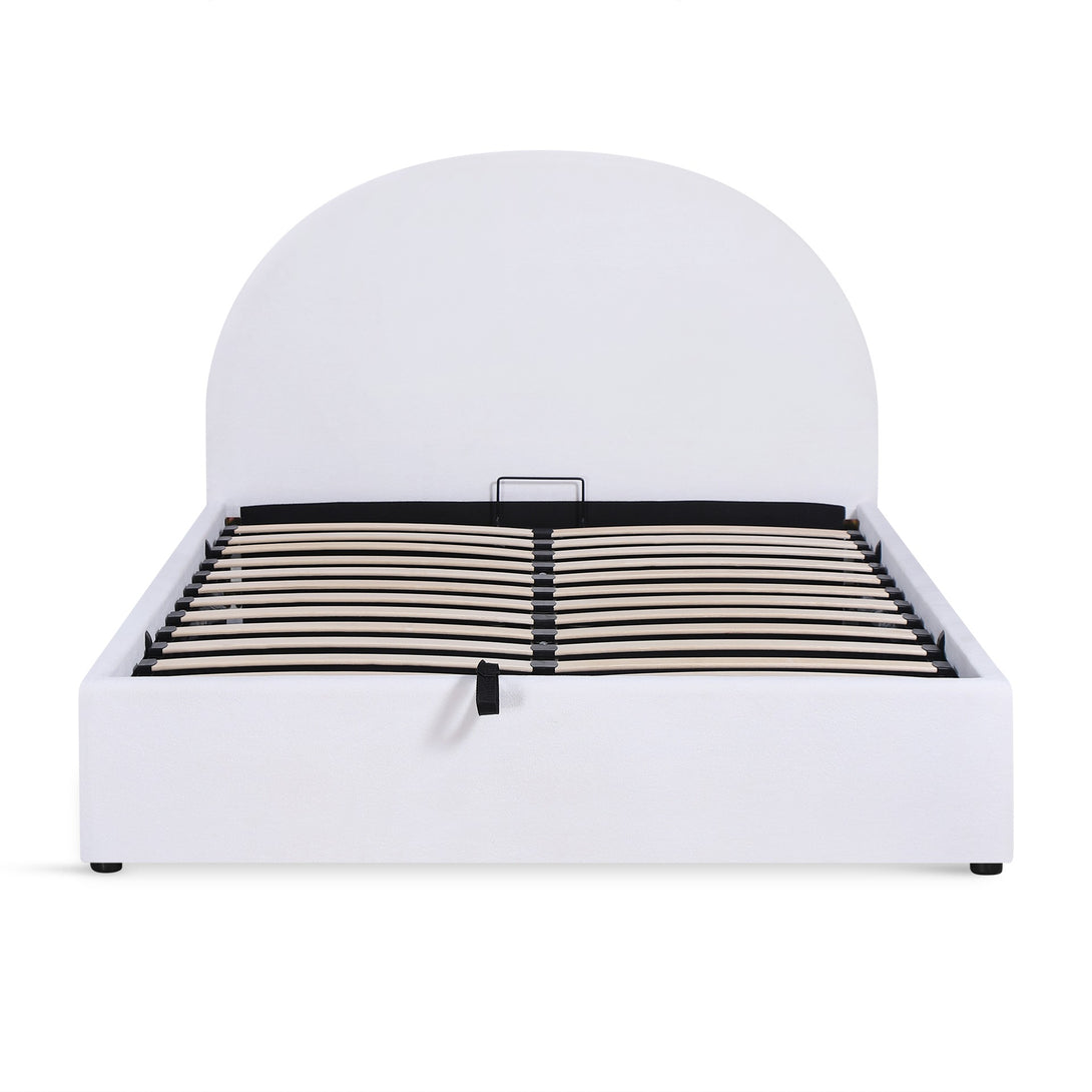 Isabella Double Gas Lift Bed Frame - White – Treasurebox