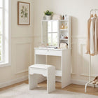 Cyclamen Dressing Table with Drawers Set 2pcs - White