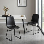Grayson PU Leather Dining Chair - Set of 2 - Black
