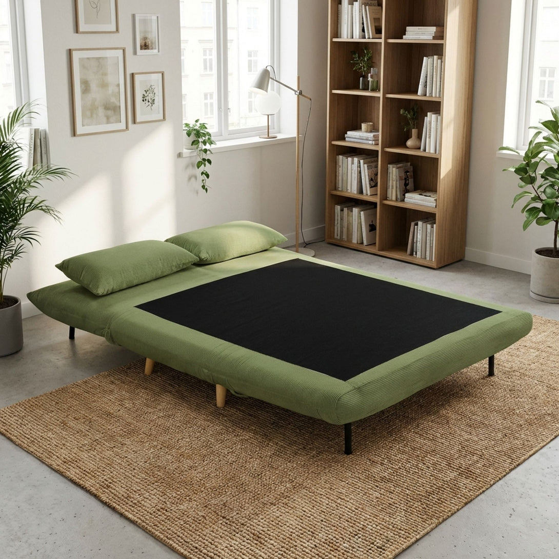 Hastings 2 Seater Fold-Out Sofa Bed - Olive – Treasurebox