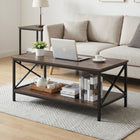 Chad Rectangle Coffee Table - Rustic Brown + Black