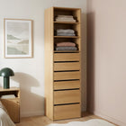 Payette 6 Drawer & 3 Shelf Wardrobe - Oak