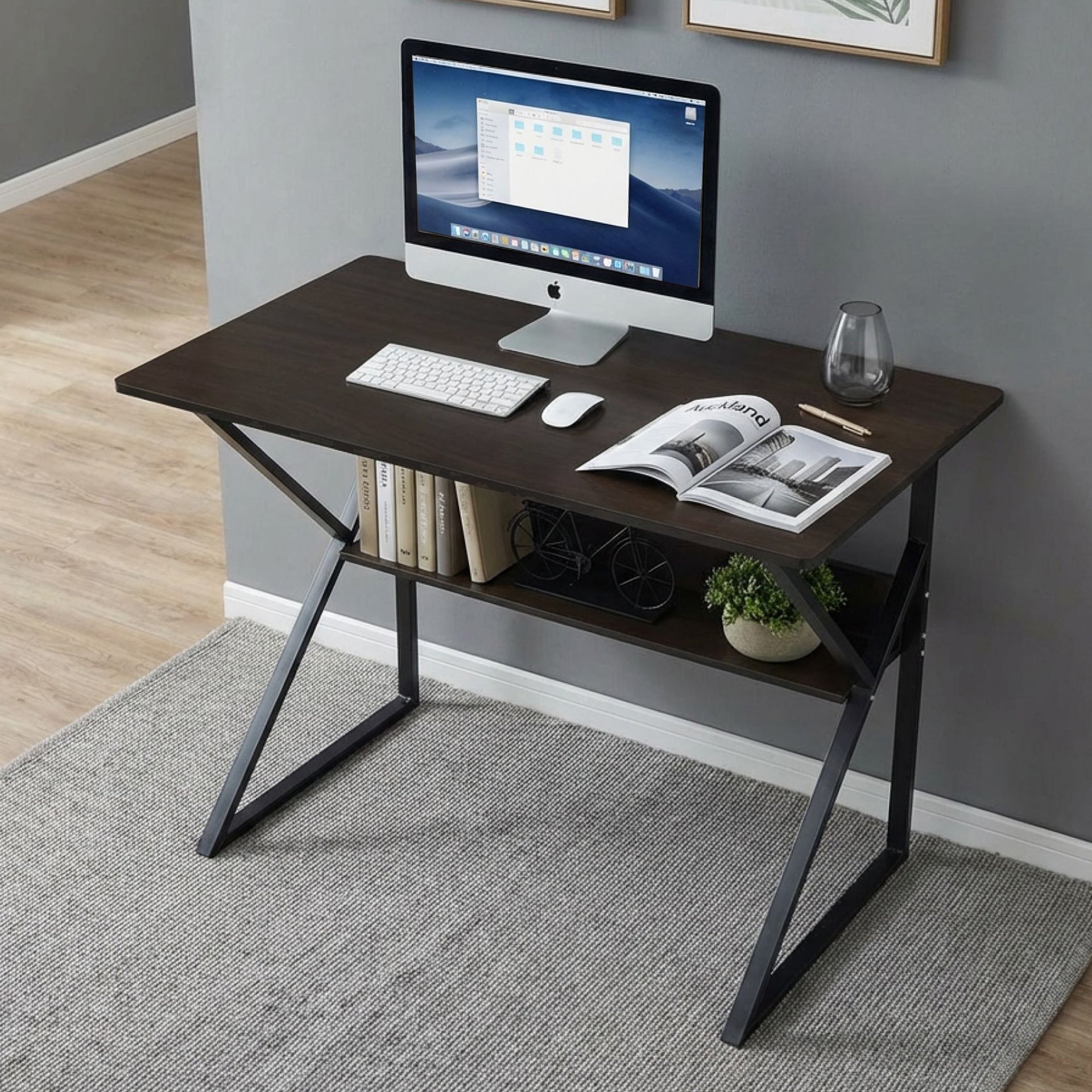 Yael 100cm Computer Desk - Sleek Black Walnut Style – Treasurebox