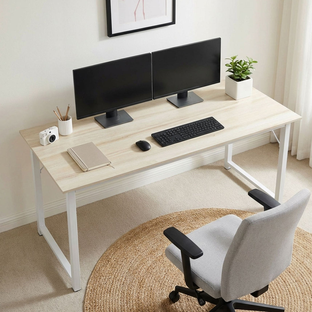Taylen 140cm Maple Computer Desk - Stylish & Practical – Treasurebox