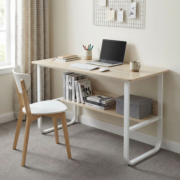 Andrea 120cm Computer Desk - Modern White Design – Treasurebox