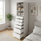 PAYETTE 6 Drawer & 3 Shelf Wardrobe - WHITE