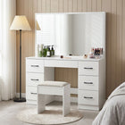 Wisteria 2 Piece Dressing Table with Mirror & Stool Set - White