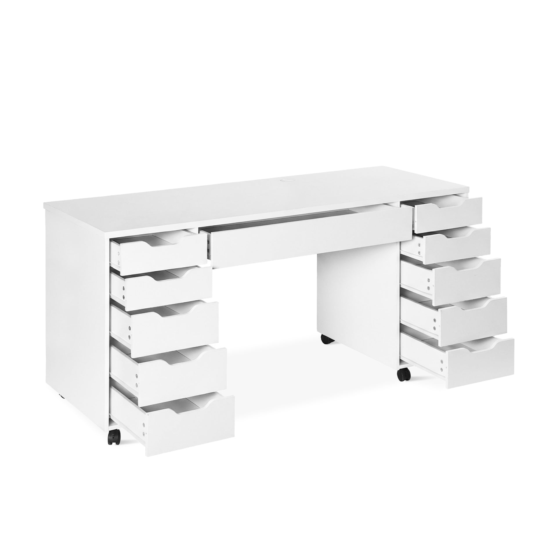 Ennova Rolling Computer Desk With Drawers White Treasurebox Ennova Rolling Computer Desk With Drawers White Treasurebox