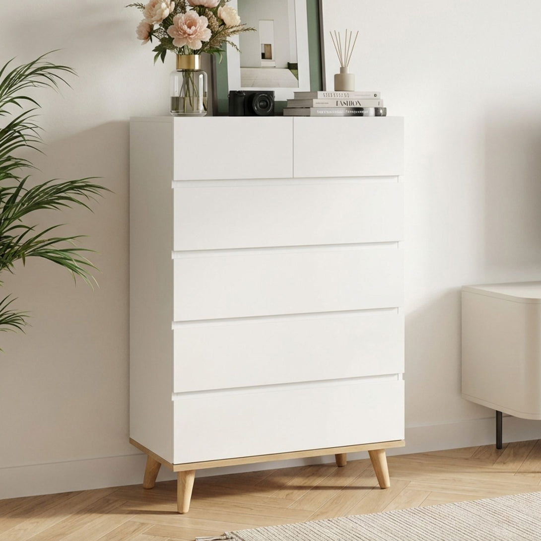 6 drawer white modern dresser Hudson 6 Drawers Tallboy