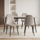 Lume Velvet Dining Chair - Set Of 4 - Light Khaki