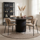 Adley Round Dining Table 120 x 75cm - Black