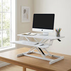 Sit-Stand Desk Converter with Keyboard Tray - White
