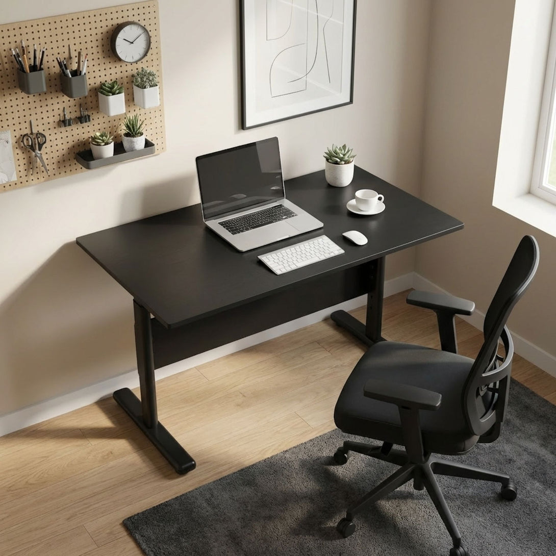 Hector 100cm Height-Adjustable Computer Desk - Black – Treasurebox