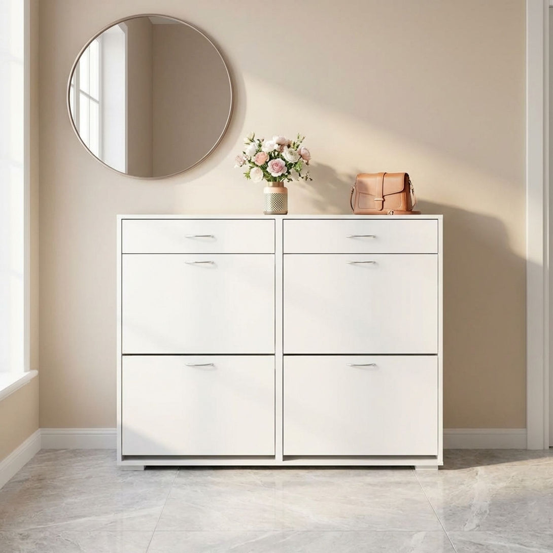 Rotoroa 6 Drawer Shoe Cabinet Storage - White – Treasurebox